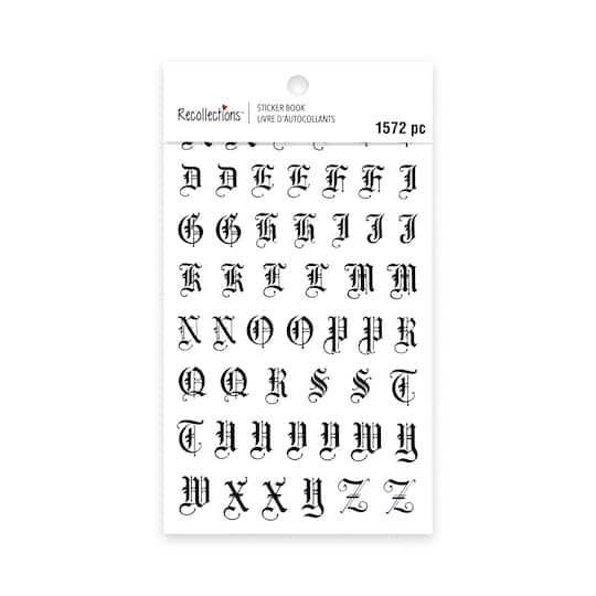 Black Gothic Letter Stickers by Recollections™